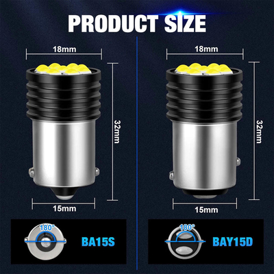 1157 BAY15D LED P21/5W 1156 BA15S P21W LED ampuller 9 SMD 3030 R5W R10W Araç Ters Işık Fren Kuyruk Lampası