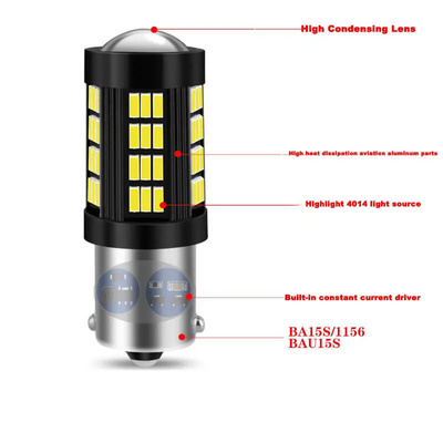 1157 1156 4014 66 SMD LED Fren Işığı Arabalar Geriye Dönüş İç LED ampuller Otomobil Canbus