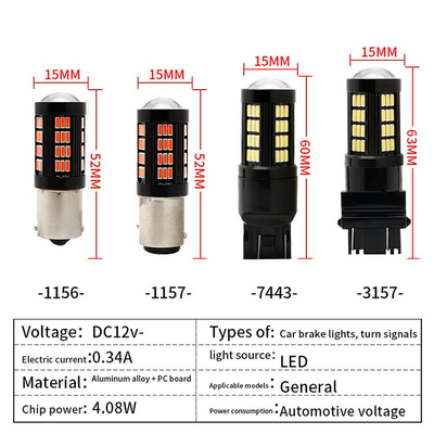 1157 1156 4014 66 SMD LED Fren Işığı Arabalar Geriye Dönüş İç LED ampuller Otomobil Canbus