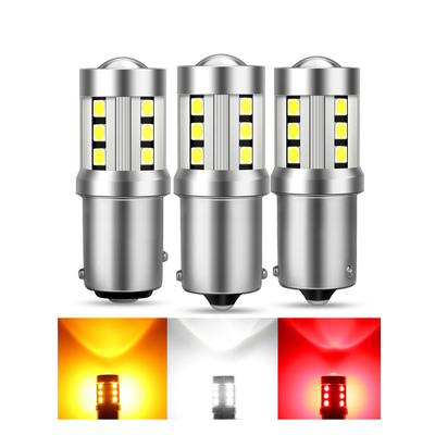 Evrensel Beyaz LED Araç Dönüş Sinyalı Işıkları1156 1157 3030 15SMD LED ampul Beyaz Sarı Canbus Lisans Tablosu İç Led