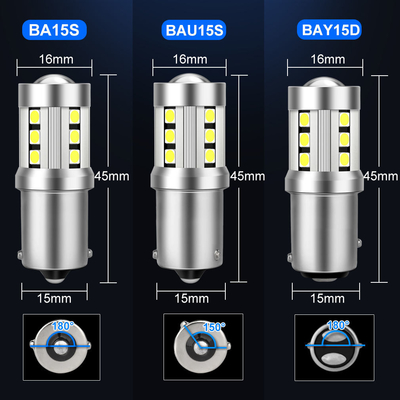 Evrensel Beyaz LED Araç Dönüş Sinyalı Işıkları1156 1157 3030 15SMD LED ampul Beyaz Sarı Canbus Lisans Tablosu İç Led