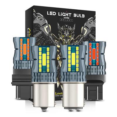 Su geçirmez 12V 1156 3030 24LED + 2COB Fren dönme sinyali lambaları 3156 Çift renk LED ampul