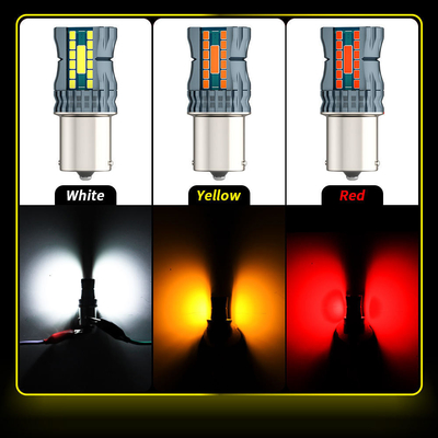 Su geçirmez 12V 1156 3030 24LED + 2COB Fren dönme sinyali lambaları 3156 Çift renk LED ampul