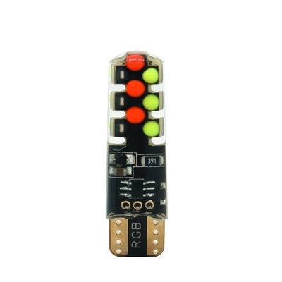 Parlaklık Yeni tip araba İç mekan LED ampul T10 5050 6SMD RGB rengi RGB ile uzaktan kumandalı yanıp sönen ışıklarla