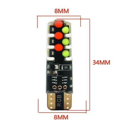 Parlaklık Yeni tip araba İç mekan LED ampul T10 5050 6SMD RGB rengi RGB ile uzaktan kumandalı yanıp sönen ışıklarla