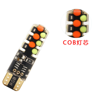 Parlaklık Yeni tip araba İç mekan LED ampul T10 5050 6SMD RGB rengi RGB ile uzaktan kumandalı yanıp sönen ışıklarla
