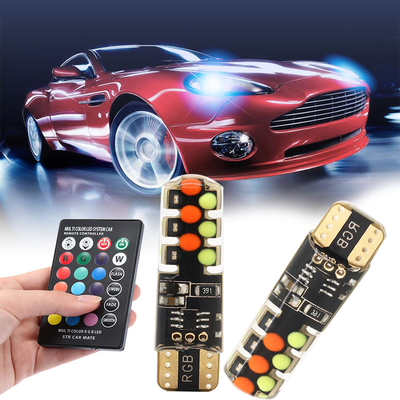 Parlaklık Yeni tip araba İç mekan LED ampul T10 5050 6SMD RGB rengi RGB ile uzaktan kumandalı yanıp sönen ışıklarla