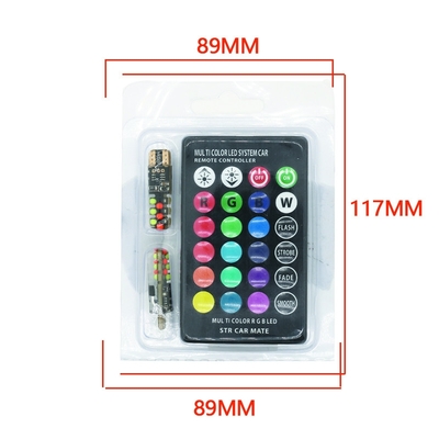 Parlaklık Yeni tip araba İç mekan LED ampul T10 5050 6SMD RGB rengi RGB ile uzaktan kumandalı yanıp sönen ışıklarla