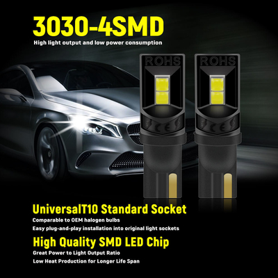 360 derece LED ampuller T10 194 168 147 W5W 3030 Araç LED iç ampuller Hata ücretsiz lisans plaka ışığı