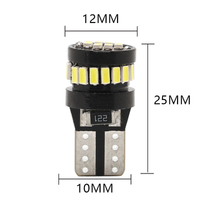 3014 LED Çip Otomobil Ampulleri Beyaz Işık 360 Derece Işın Köşe T10 3014 24smd Sabit Akım Parlak LED Ampul