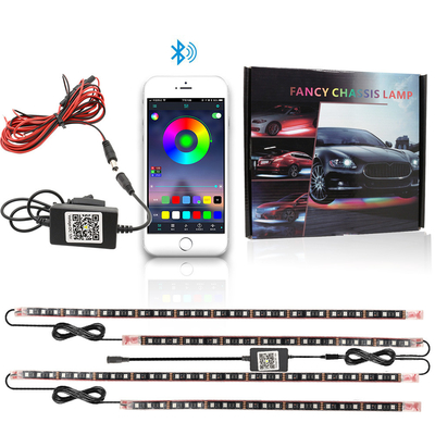 Otomotiv LED İçerideki Işıklar Çok Renkli Uzaktan Kumanda Esnek ABS 12V Araba LED Çizgi Işık