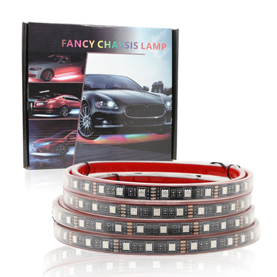 Otomotiv LED İçerideki Işıklar Çok Renkli Uzaktan Kumanda Esnek ABS 12V Araba LED Çizgi Işık
