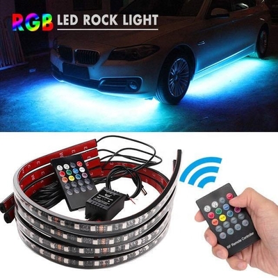 Otomotiv LED İçerideki Işıklar Çok Renkli Uzaktan Kumanda Esnek ABS 12V Araba LED Çizgi Işık