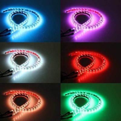 Otomotiv LED İçerideki Işıklar Çok Renkli Uzaktan Kumanda Esnek ABS 12V Araba LED Çizgi Işık
