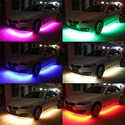 Otomotiv LED İçerideki Işıklar Çok Renkli Uzaktan Kumanda Esnek ABS 12V Araba LED Çizgi Işık