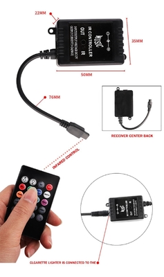 Otomotiv LED İçerideki Işıklar Çok Renkli Uzaktan Kumanda Esnek ABS 12V Araba LED Çizgi Işık