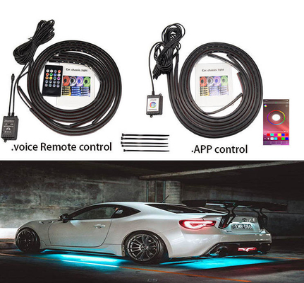 Otomotiv LED İçerideki Işıklar Çok Renkli Uzaktan Kumanda Esnek ABS 12V Araba LED Çizgi Işık
