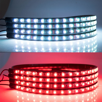 Otomotiv LED İçerideki Işıklar Çok Renkli Uzaktan Kumanda Esnek ABS 12V Araba LED Çizgi Işık