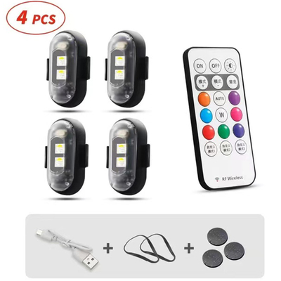 RGB Renkli LED Araç İçerisi Atmosfer Işıkları Mikro USB IP67 Kablosuz Uzaktan Kumanda