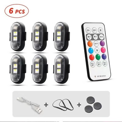 RGB Renkli LED Araç İçerisi Atmosfer Işıkları Mikro USB IP67 Kablosuz Uzaktan Kumanda