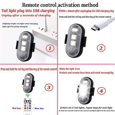 RGB Renkli LED Araç İçerisi Atmosfer Işıkları Mikro USB IP67 Kablosuz Uzaktan Kumanda