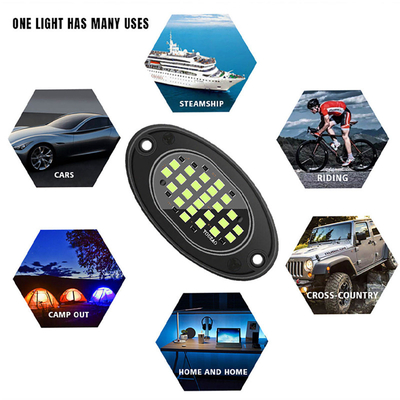 12V Su geçirmez Şasi Işığı 2835 LED Tek Renk Temiz Beyaz 24 LED Kaya Işığı Kamyon Jeep ATV UTV Offroad Underglow