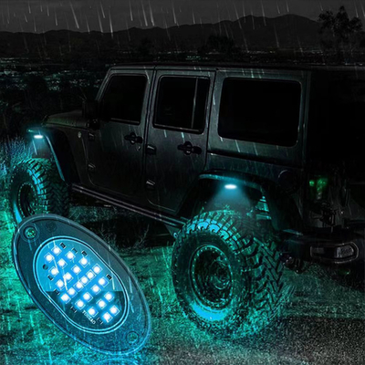 12V Su geçirmez Şasi Işığı 2835 LED Tek Renk Temiz Beyaz 24 LED Kaya Işığı Kamyon Jeep ATV UTV Offroad Underglow