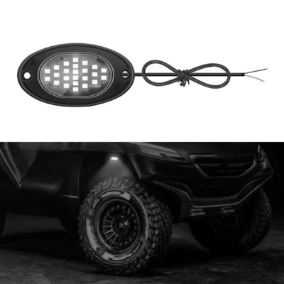 12V Su geçirmez Şasi Işığı 2835 LED Tek Renk Temiz Beyaz 24 LED Kaya Işığı Kamyon Jeep ATV UTV Offroad Underglow