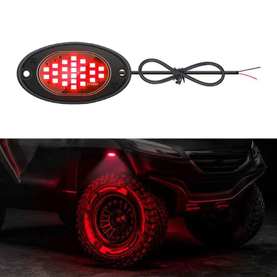 12V Su geçirmez Şasi Işığı 2835 LED Tek Renk Temiz Beyaz 24 LED Kaya Işığı Kamyon Jeep ATV UTV Offroad Underglow