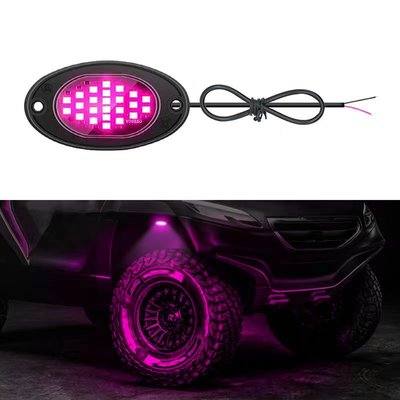 12V Su geçirmez Şasi Işığı 2835 LED Tek Renk Temiz Beyaz 24 LED Kaya Işığı Kamyon Jeep ATV UTV Offroad Underglow