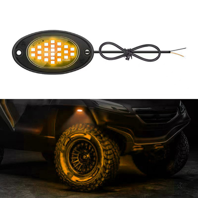 12V Su geçirmez Şasi Işığı 2835 LED Tek Renk Temiz Beyaz 24 LED Kaya Işığı Kamyon Jeep ATV UTV Offroad Underglow