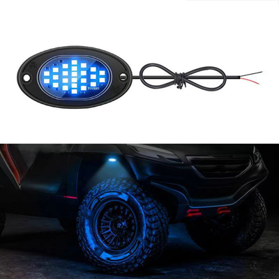 12V Su geçirmez Şasi Işığı 2835 LED Tek Renk Temiz Beyaz 24 LED Kaya Işığı Kamyon Jeep ATV UTV Offroad Underglow