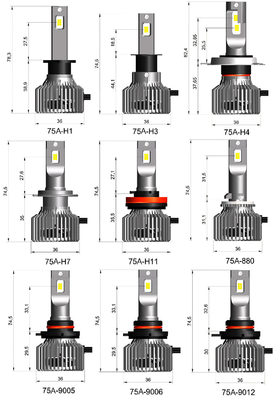 O3 12V 55W 12000 Lümen Otomotiv LED Far H1 H3 H4 H7 H11 9005 9006 D2H Led Far Ampul