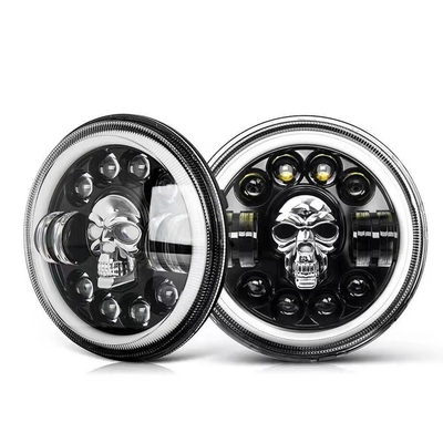 Harley Royal Enfield 12000lm için 7 inç Yuvarlak Motosiklet LED Farlar