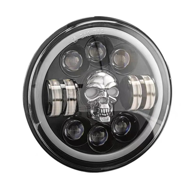 Harley Royal Enfield 12000lm için 7 inç Yuvarlak Motosiklet LED Farlar