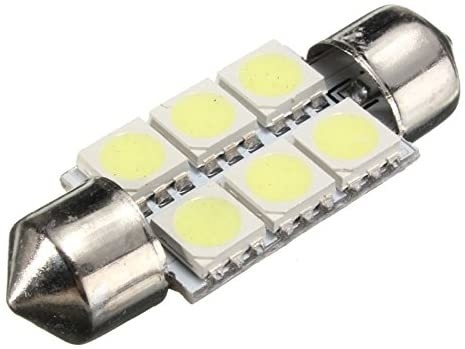 Festoon C5W 5050 6SMD LED Araba İç Işıkları Lamba Ampul Kubbe Mavi Beyaz DC 12V 31mm 36mm 39mm 41mm