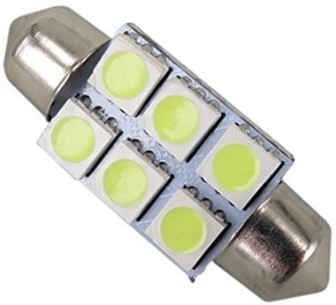 Festoon C5W 5050 6SMD LED Araba İç Işıkları Lamba Ampul Kubbe Mavi Beyaz DC 12V 31mm 36mm 39mm 41mm