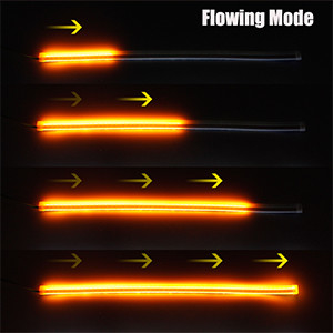 Akan Bar Silikon Drl Gündüz Farları 45CM 17.7 &quot;Beyaz Amber Esnek LED Tüp Şerit