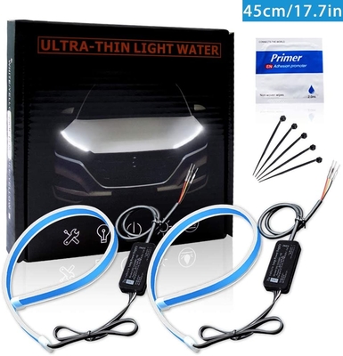 Akan Bar Silikon Drl Gündüz Farları 45CM 17.7 &quot;Beyaz Amber Esnek LED Tüp Şerit
