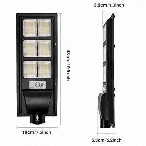 Dış Mekan 5000K Gün Işığı Beyaz Sel Dayanıklılığı IP65 Suya Dayanıklı 120 Watt Güneş Sokak Lambası