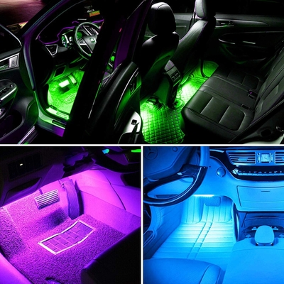 USB Bağlantı Noktası APP Kontrolü ile 4 Adet 48 Led Şerit Araba İç Atmosfer Işıkları IP65